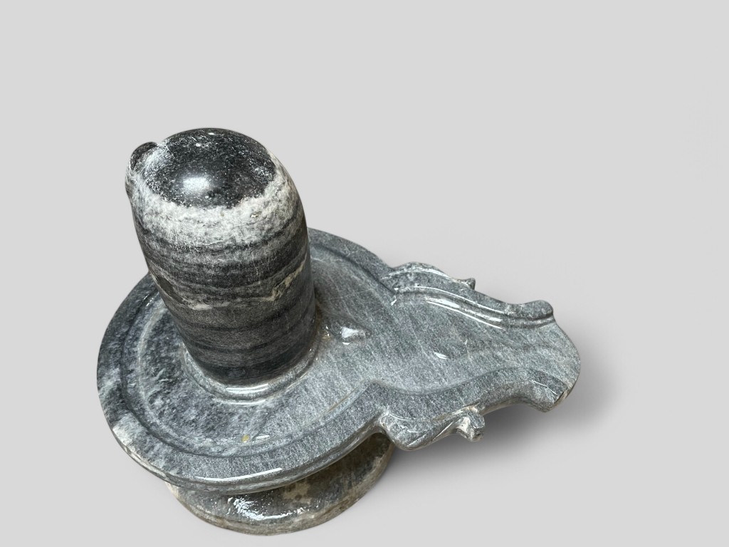 Black Marble Shiva Lingam for Home Temple Decorative